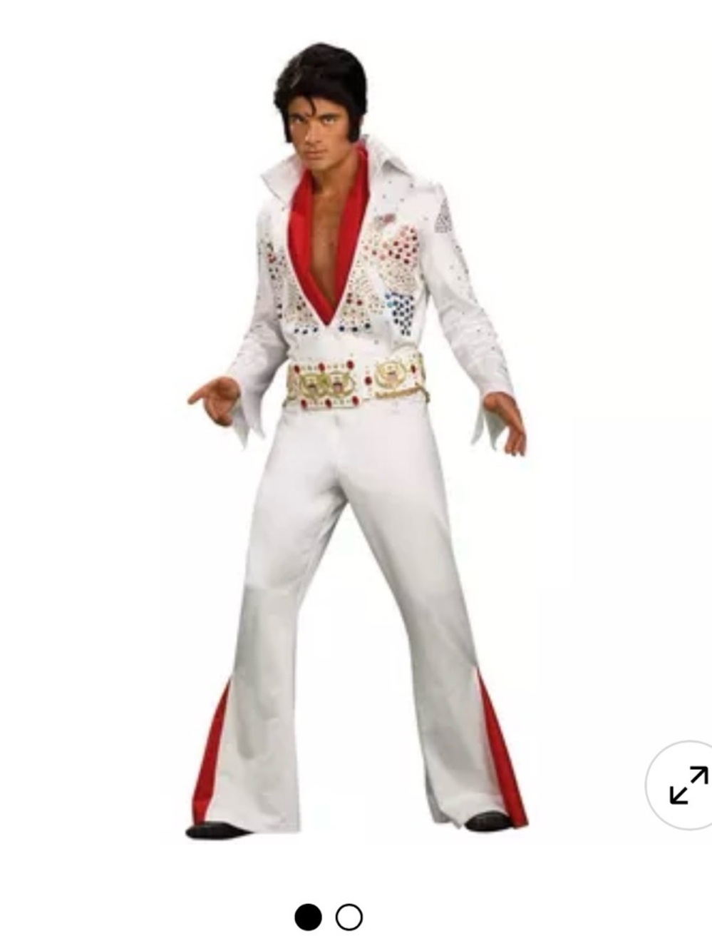 Tipsy Elves White and Red Rhinestone Performance Jumpsuit